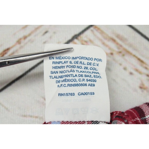 Polo Ralph Lauren Pajama Top Mens Medium Sleepwear Red Plaid Button Up Sleepwear - Picture 7 of 8